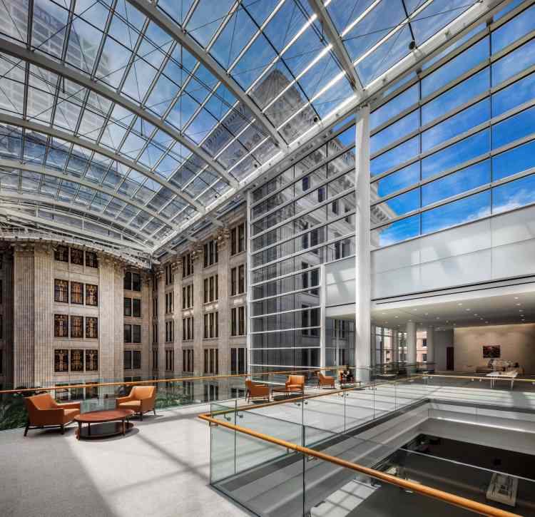 Tension Cable Edge Clamped Glass Atrium structure | Architecturally Exposed Steel