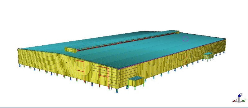 400 Tons Prefabricated Steel Structure Workshop in Mexico: 3D BIM Model In Tekla Steel Structure 