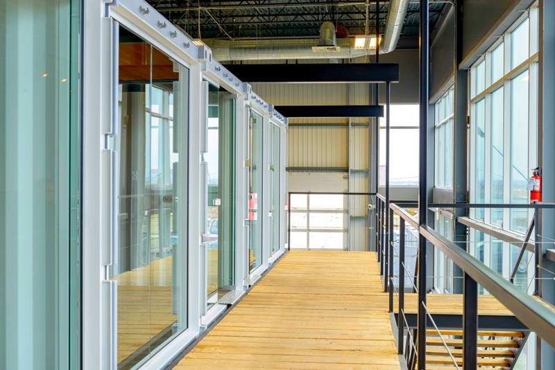3 Full glass wall uniform bright office space