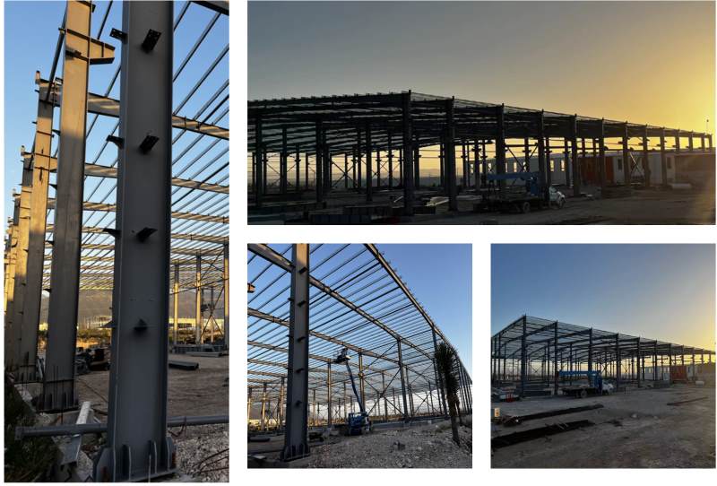 400 Tons Prefabricated Steel Structure Workshop with Overhead Cranes in Mexico