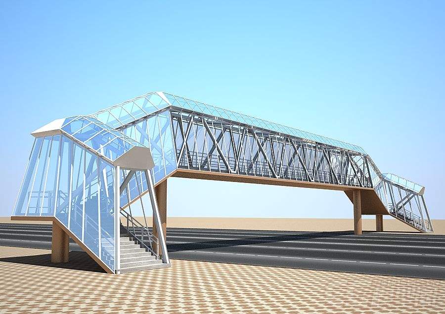 Reunion Pedestrian Foot Steel Bridges and Stairs Design Production Fabrication and Construction France