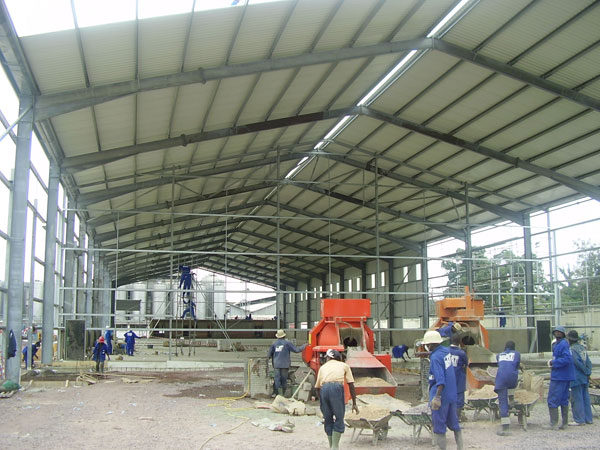 Steel Portal Framed Beer Brewery Building For Brasco Heineken Congo