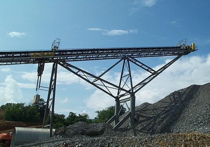 Steel Structure Bridge Type Fixed Stackers Conveyors For Stockpile of Mines | ZHM Huawu Steel,China